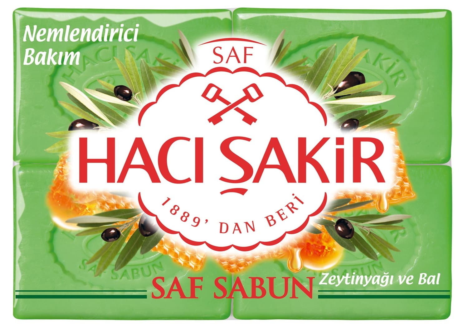 Haci Sakir Pure Soap With Olive Oil And Honey 4 Pcs 150g