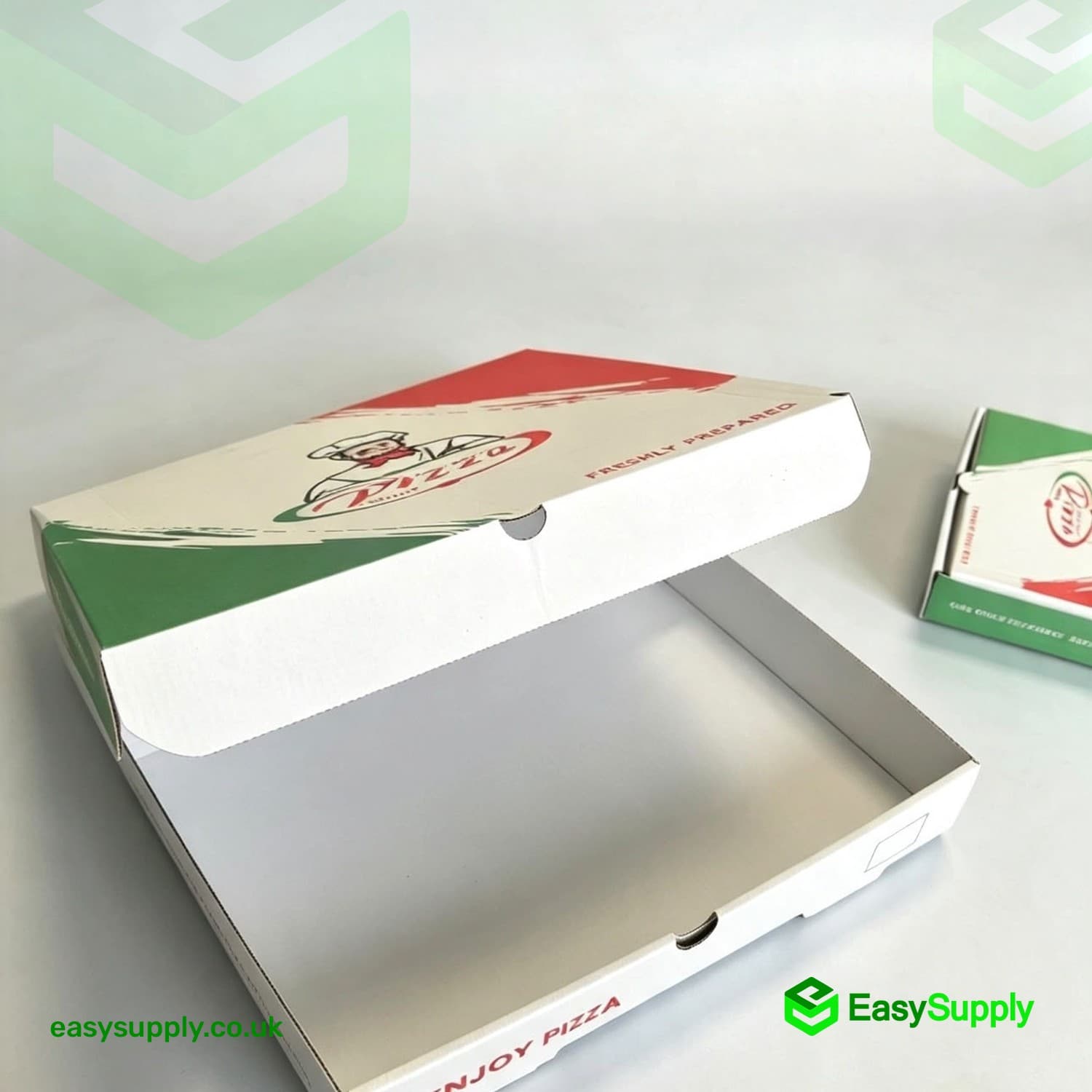 15" Pizza Box White Italian Print Premium Quality