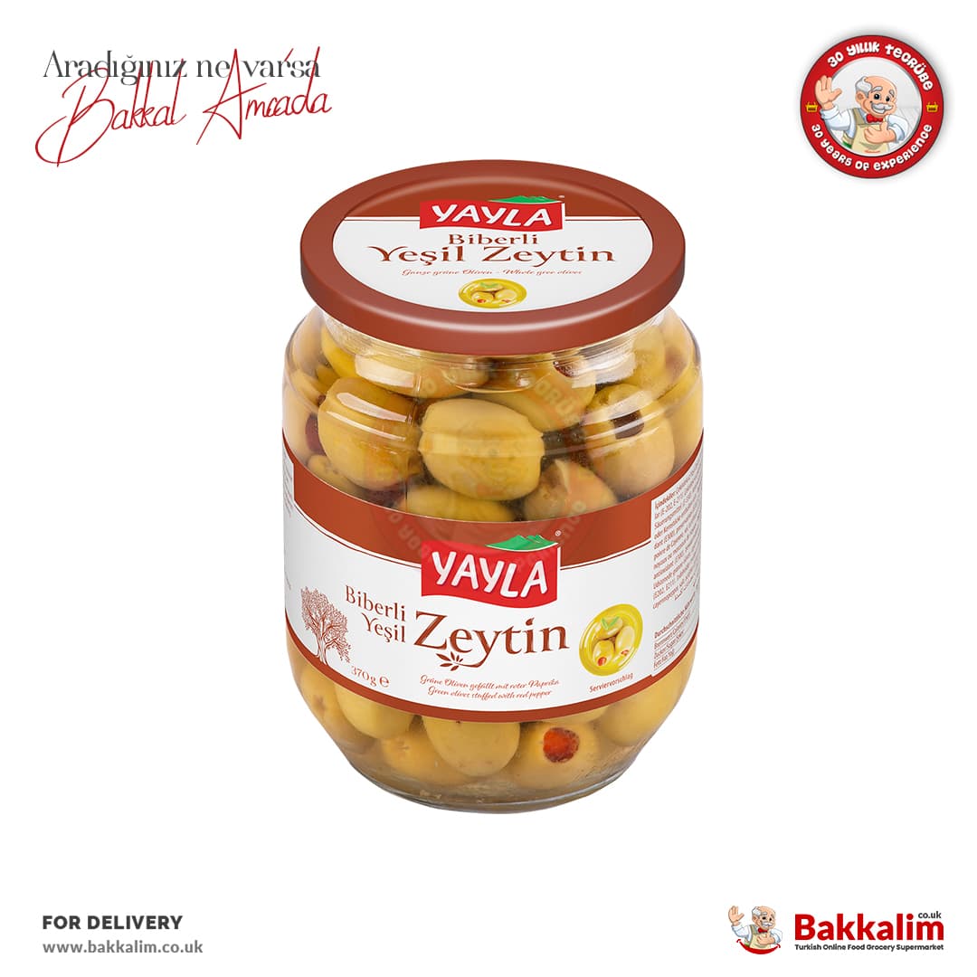 Yayla Green Olives Stuffed with Red Peppers N370g