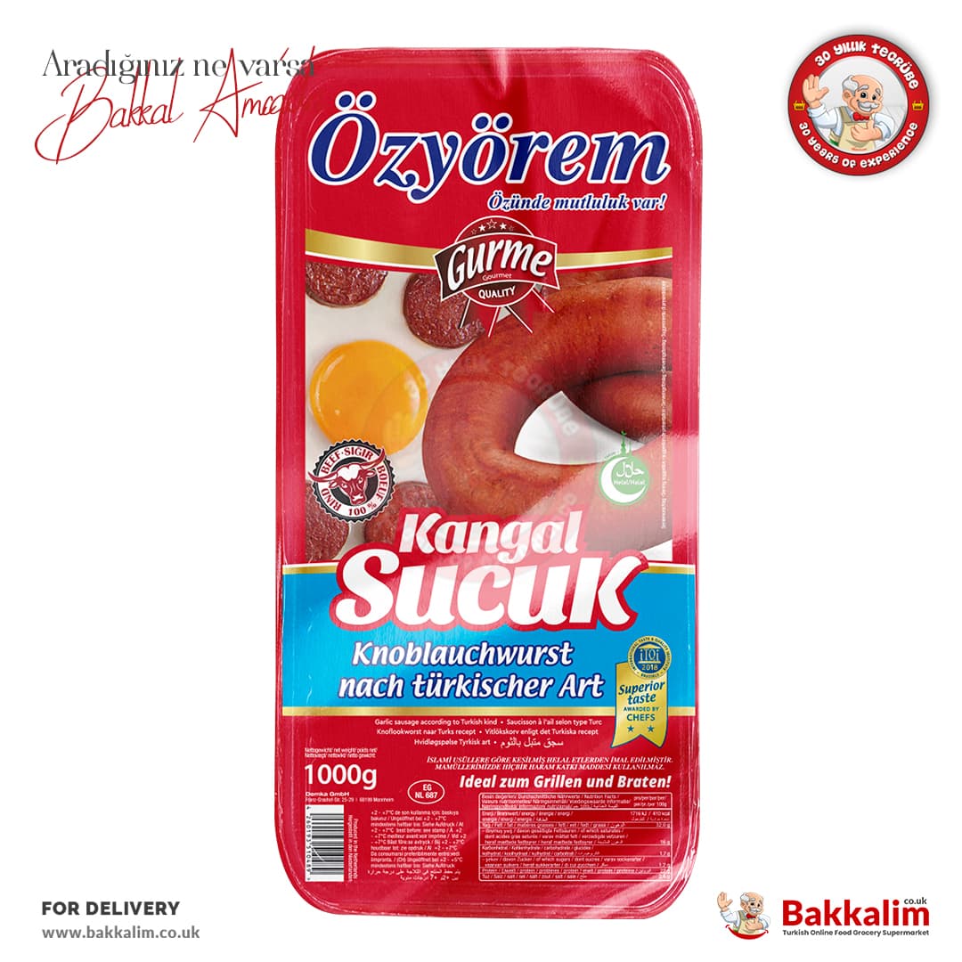 Ozyorem Kangal Beef Turkish style Sucuk 1000g