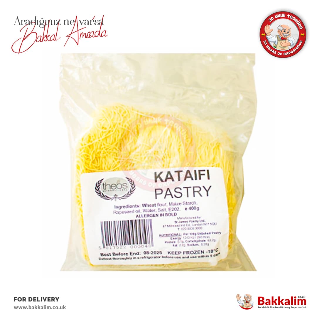 Theos Handmade Fresh Kadayif Pastry Threads 400g