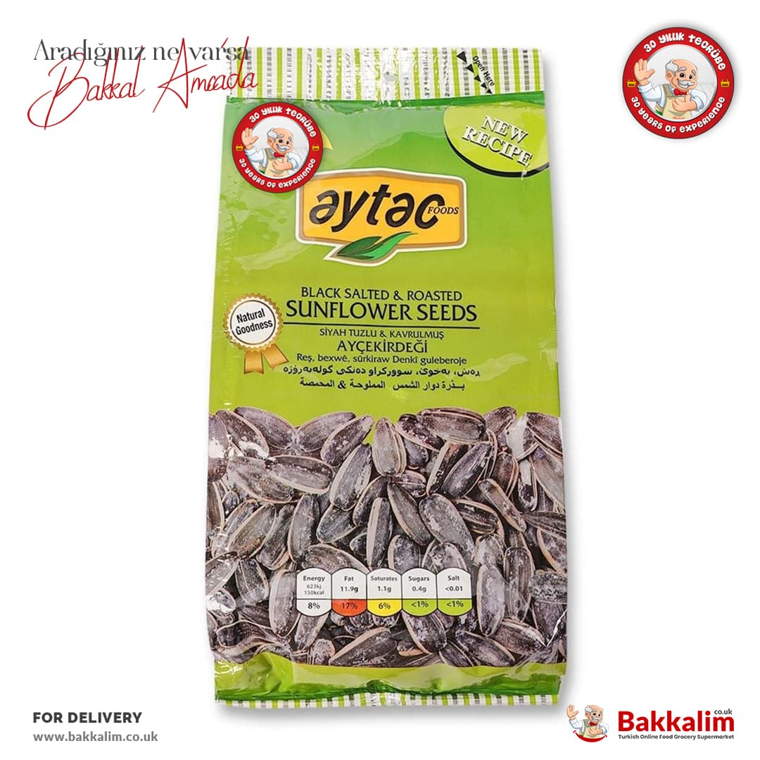 Aytac 250g Roasted And Salted Black Sunflower Seeds Dakota