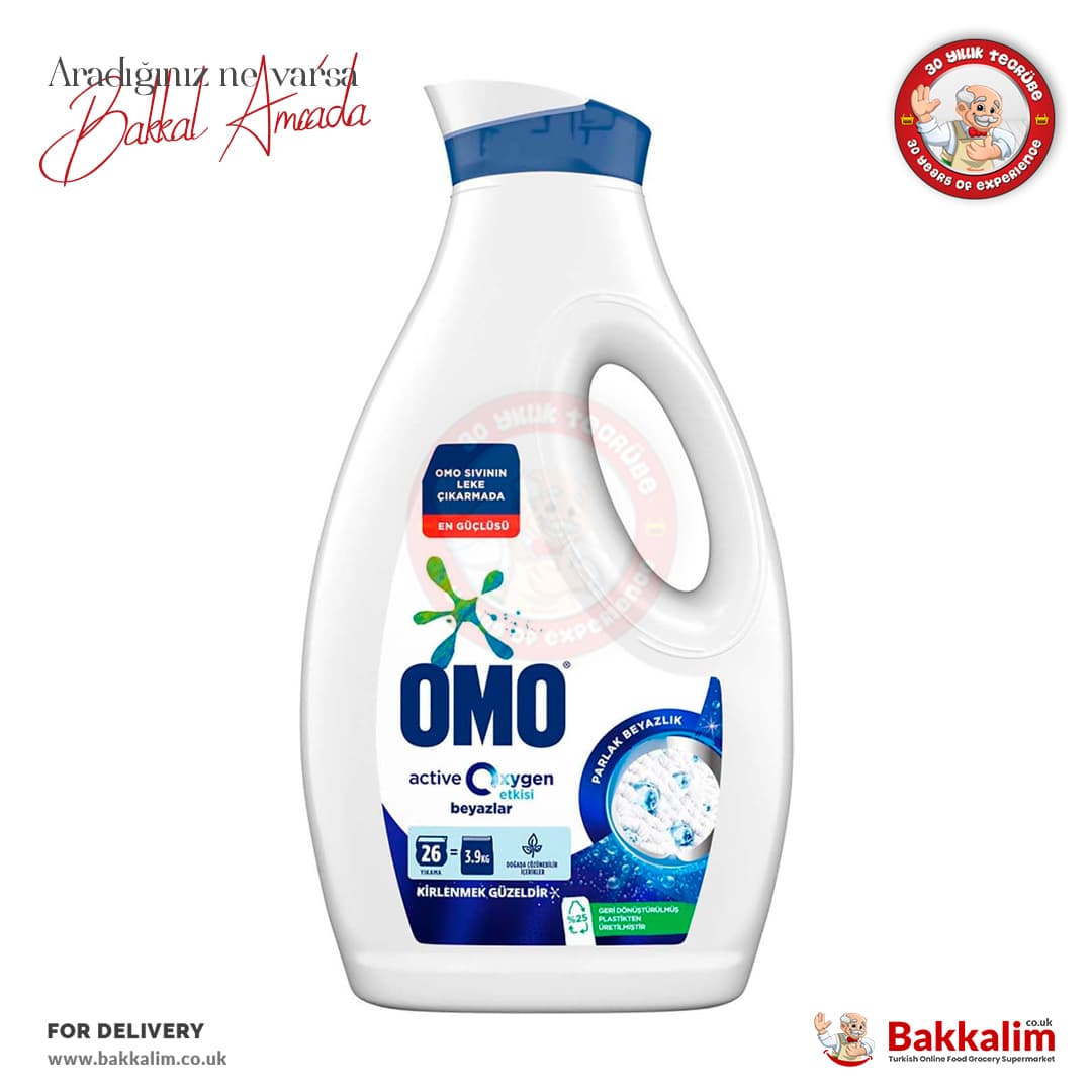 Omo Active Oxygen Liquid Extra Strong Laundry Detergent For White Clothes 1690ml