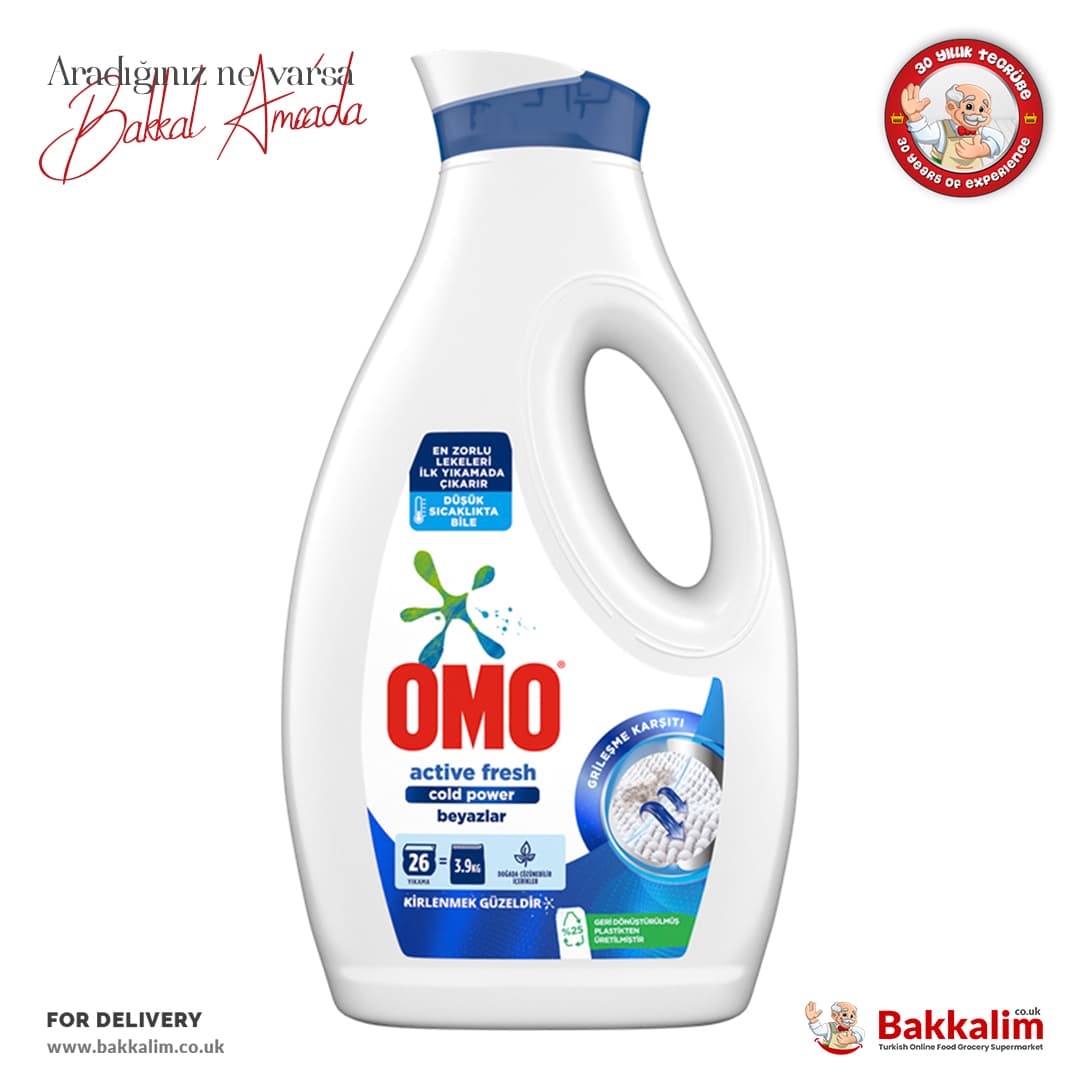 Omo Active Fresh Liquid Laundry Detergent For White Clothes 1690ml