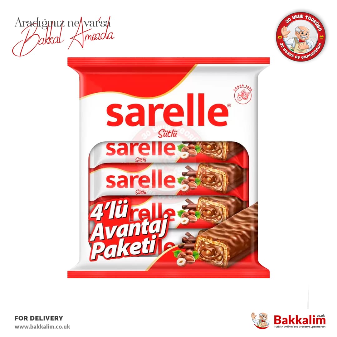 Sarelle Milk Chocolate Covered Hazelnut Wafer 4 Pcs 33g