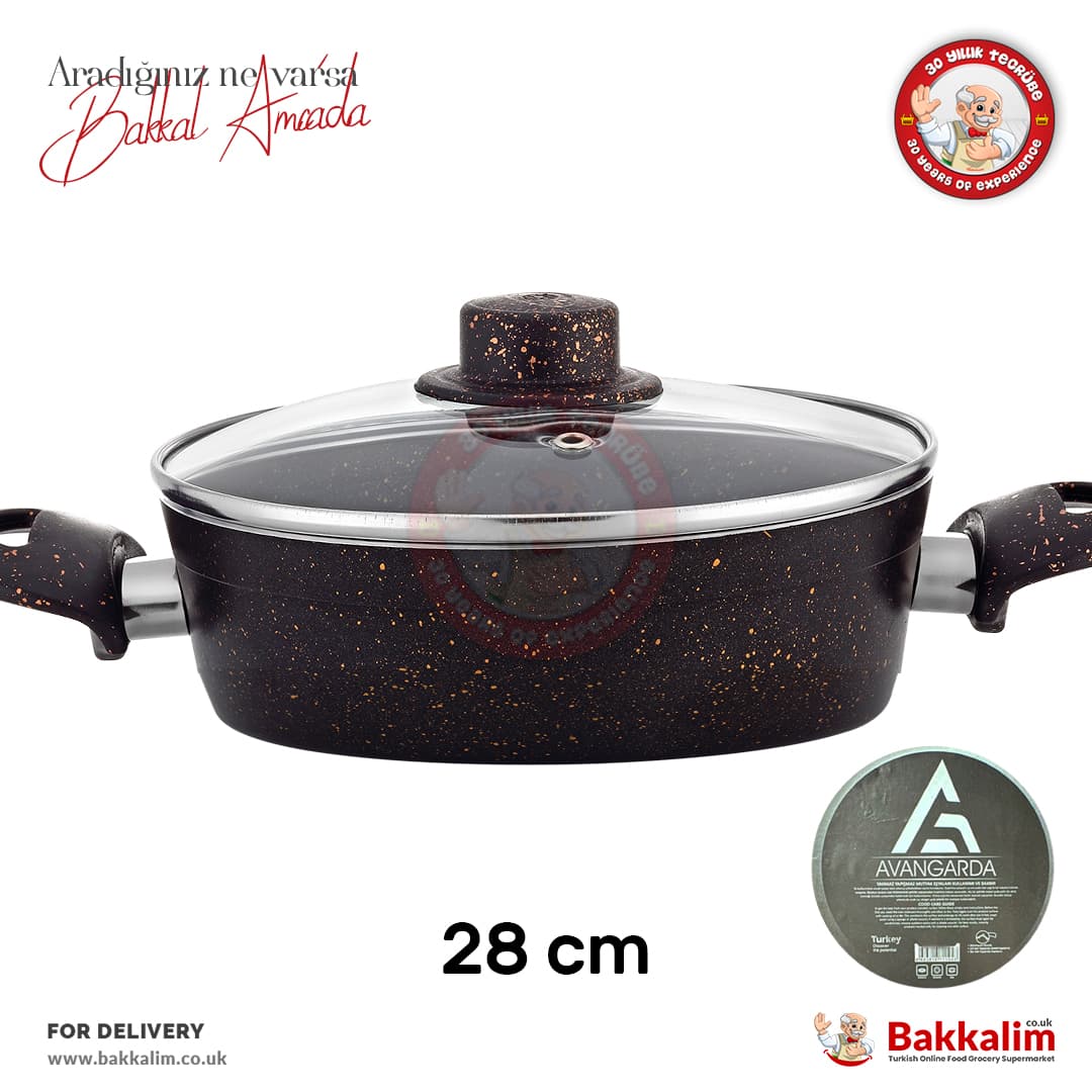Avangarda 28 cm Short Cooking Pot Non Stick Aluminium - Granite