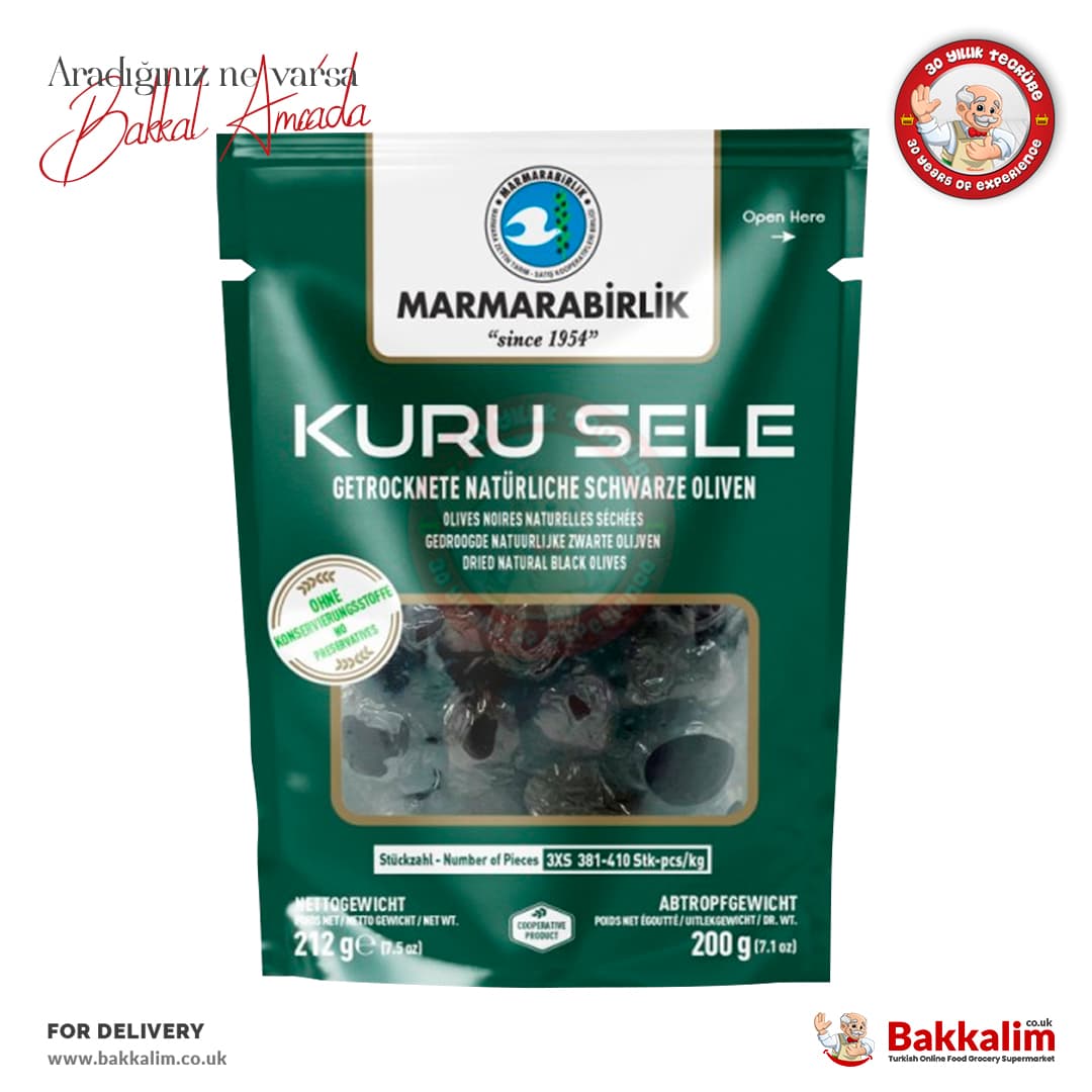 Marmarabirlik 3XS Dried Natural Black Olives N200g