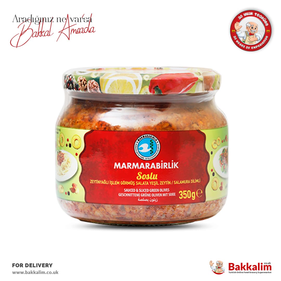 Marmarabirlik Sauced and Sliced Green Olives 350g