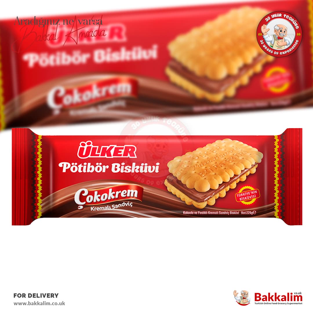 Ulker Cokokrem Cream-Filled Sandwich Petit Beurre Biscuits 229g