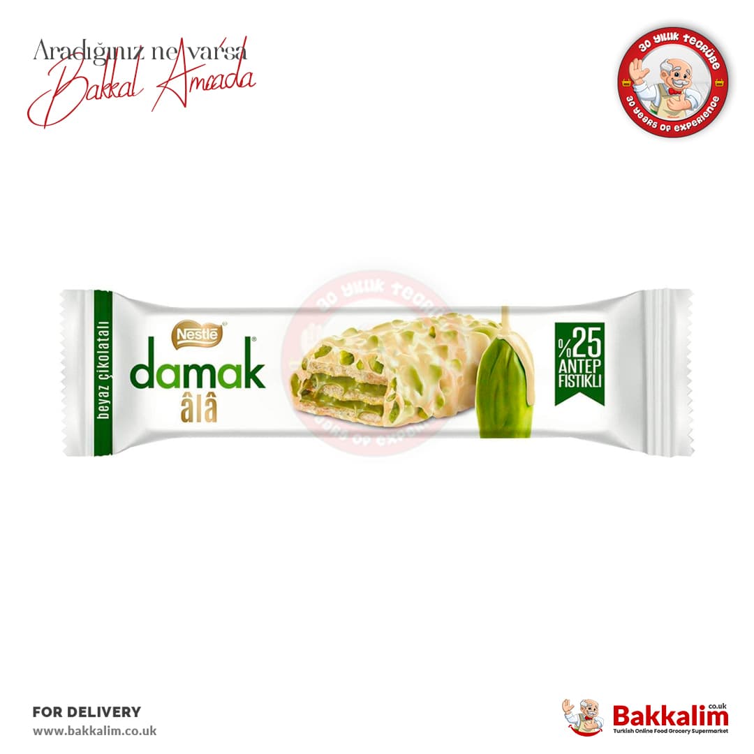 Nestle Damak Ala White Chocolate Covered Wafer with Pistachio 30g