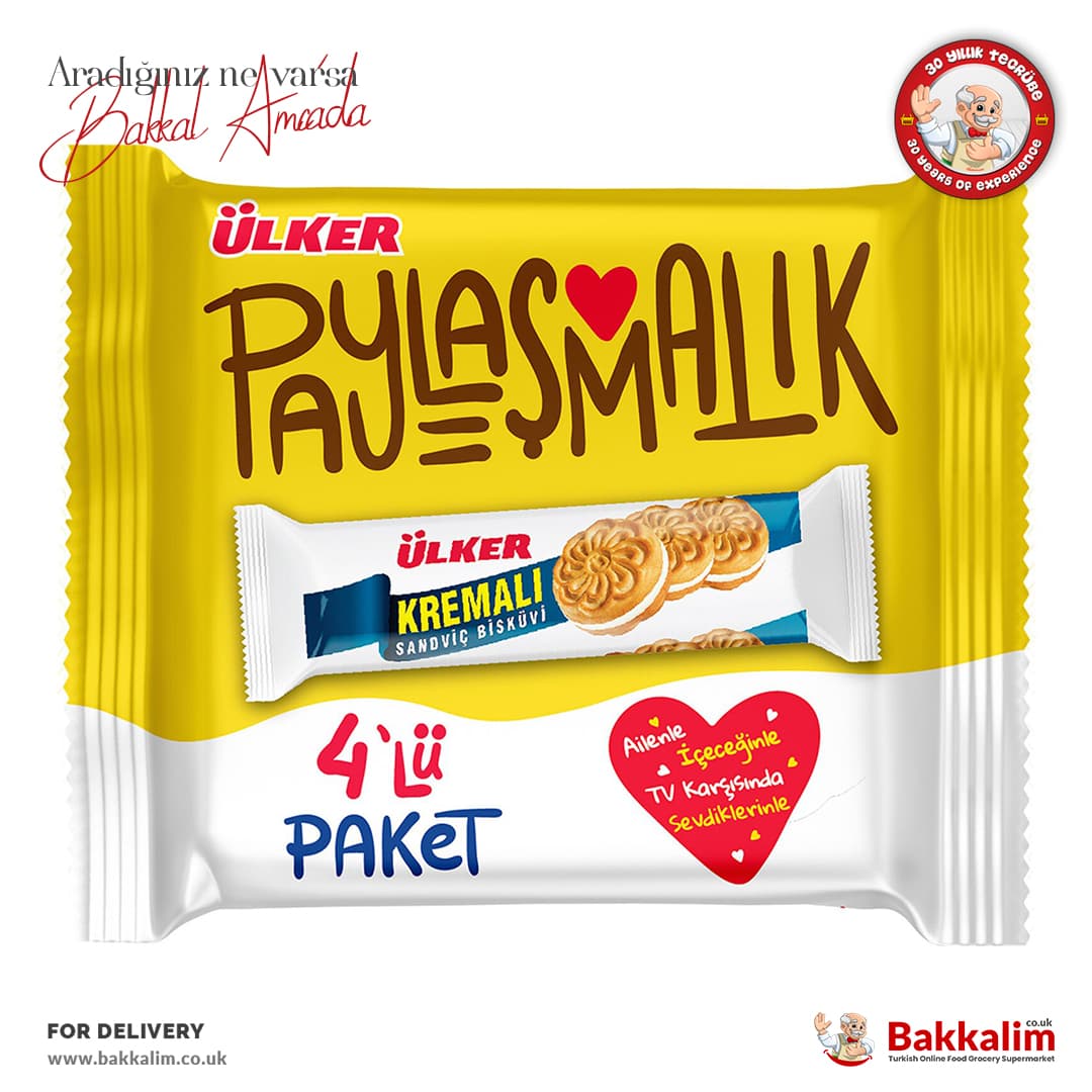 Ulker Paylasmalik Cream Sandwich Biscuit Pack In 4 Pcs 244g