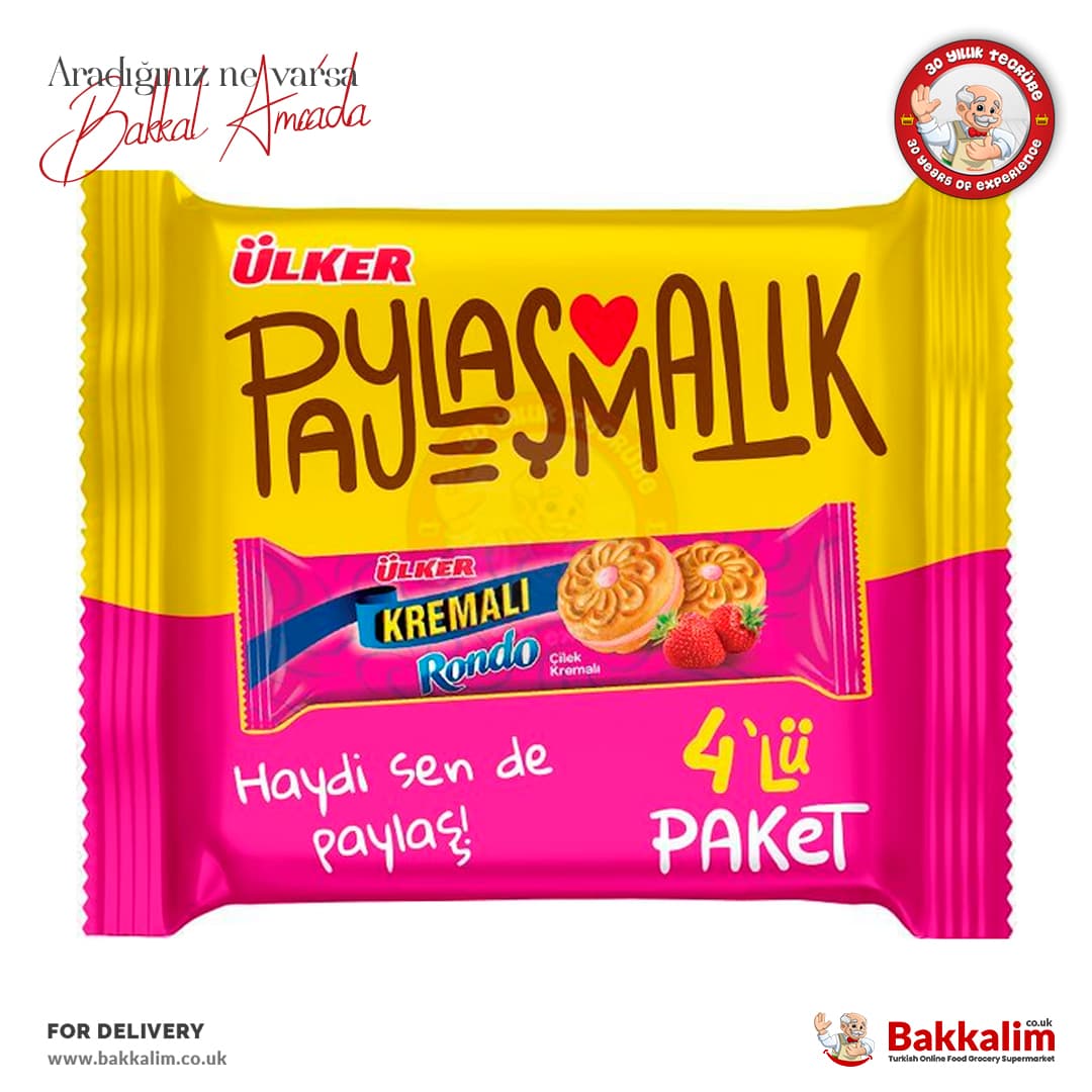 Ulker Cream Strawberry Sandwich Biscuits 4 Pack 244g