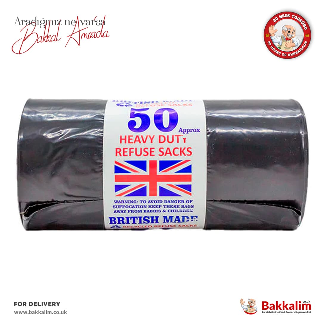 50 Approx Heavy Duty Refuse Sacks 55lt