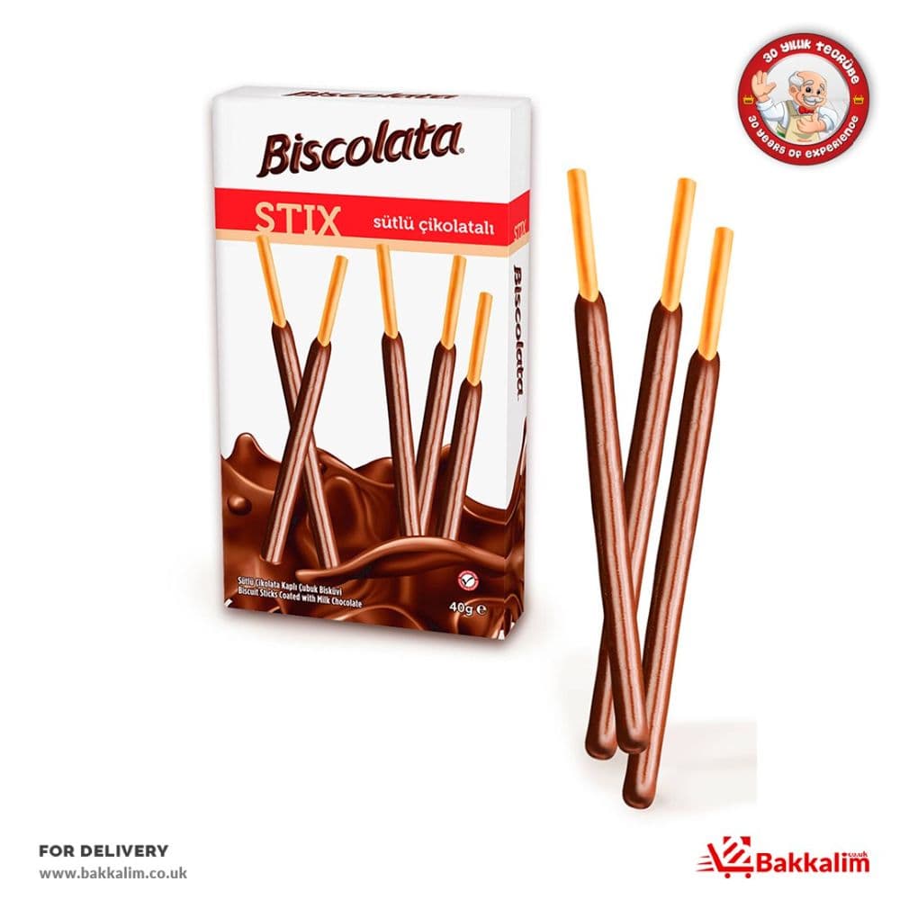 Biscolata 40gr Biscuit Sticks Coated With Milk Chocolate