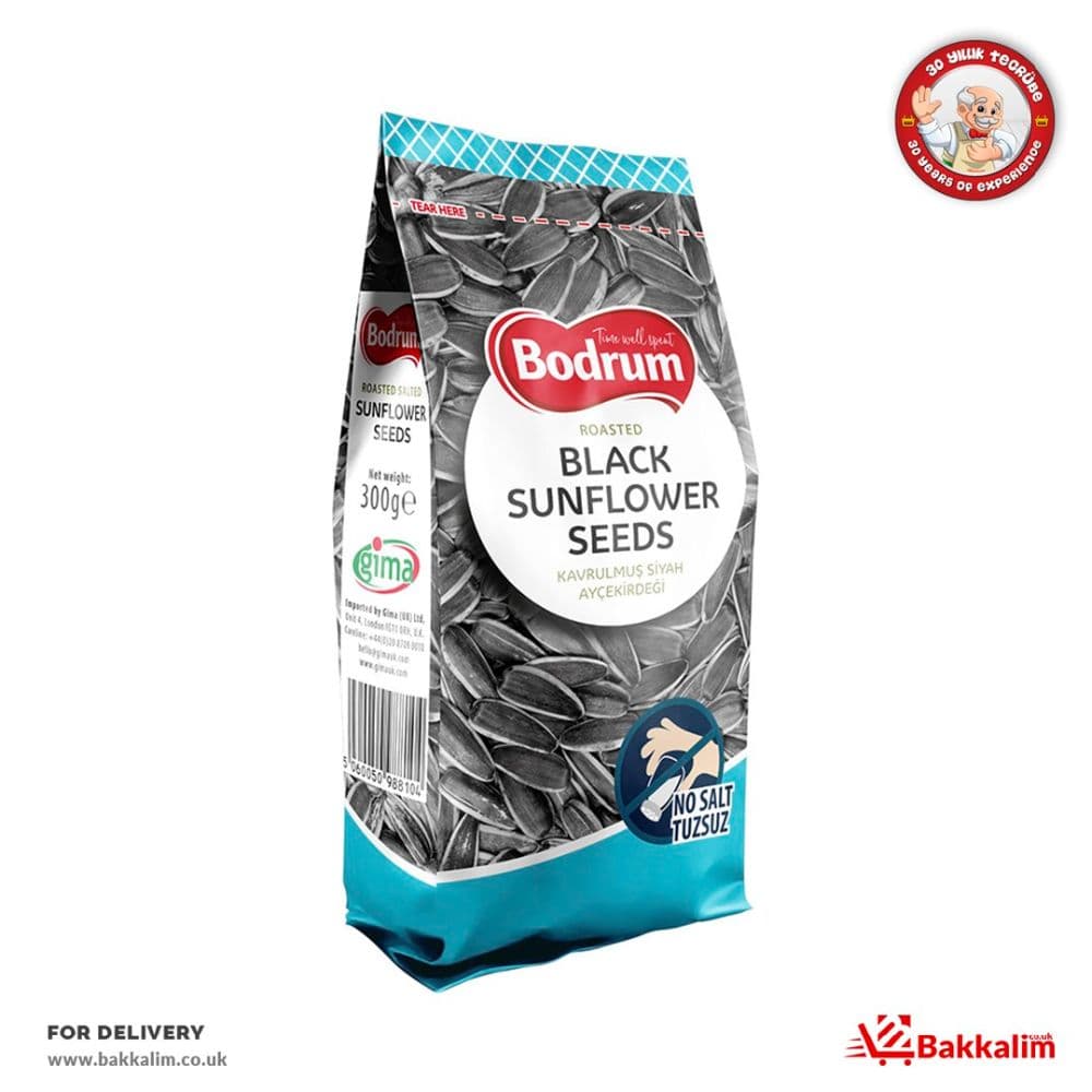 Bodrum 300g Unsalted Roasted Black Sunflower Seeds