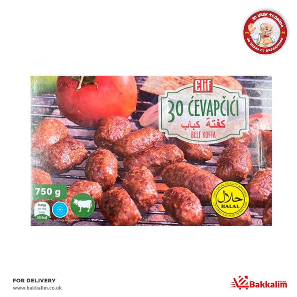 Elif 750gr 30 Pcs Cevapcici Beef Meatballs