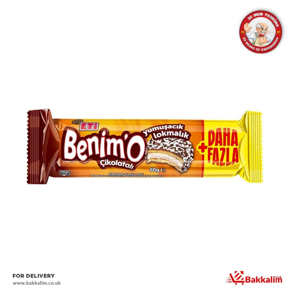 Eti Benim O 80gr Chocolate Coated Marshmallow And Coconat Biscuit