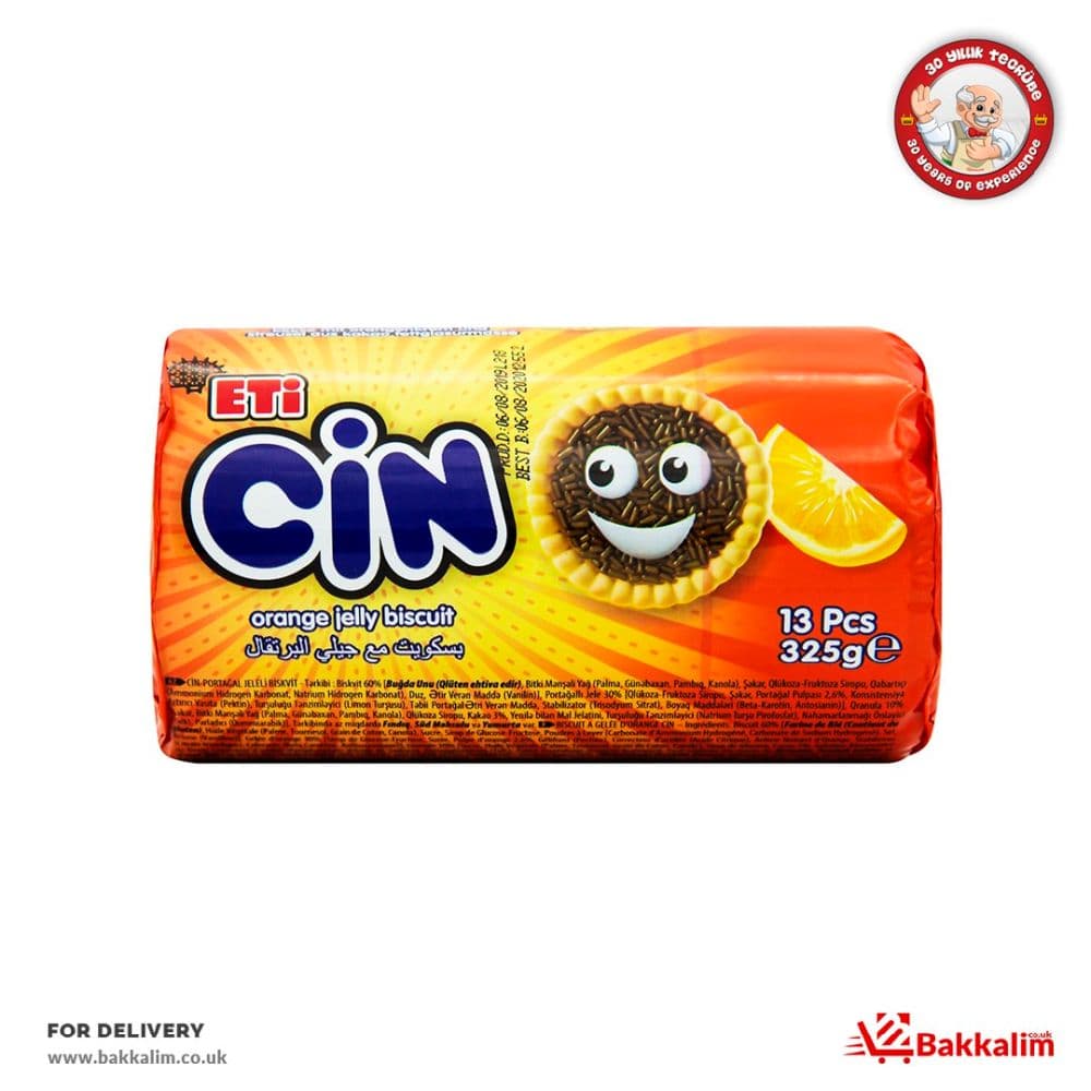 Eti Cin 325gr 13 Pcs Orange Jelly Biscuits