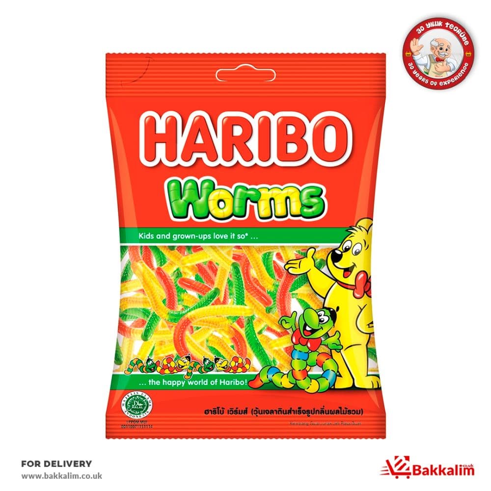 Haribo 80g Worms Fruit Mix Helal