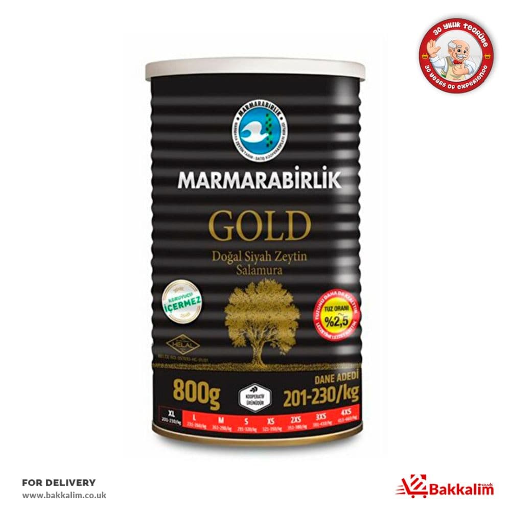 Marmarabirlik 800gr Gold XL Naturel Black Olives