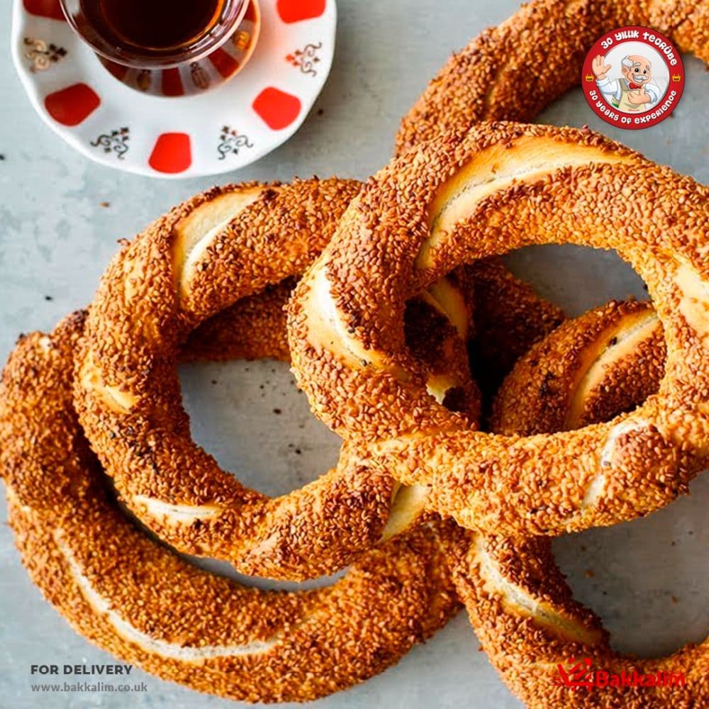 Maun 550gr 5 Pcs Turkish Sesame Ring Simit - Plain Bagel