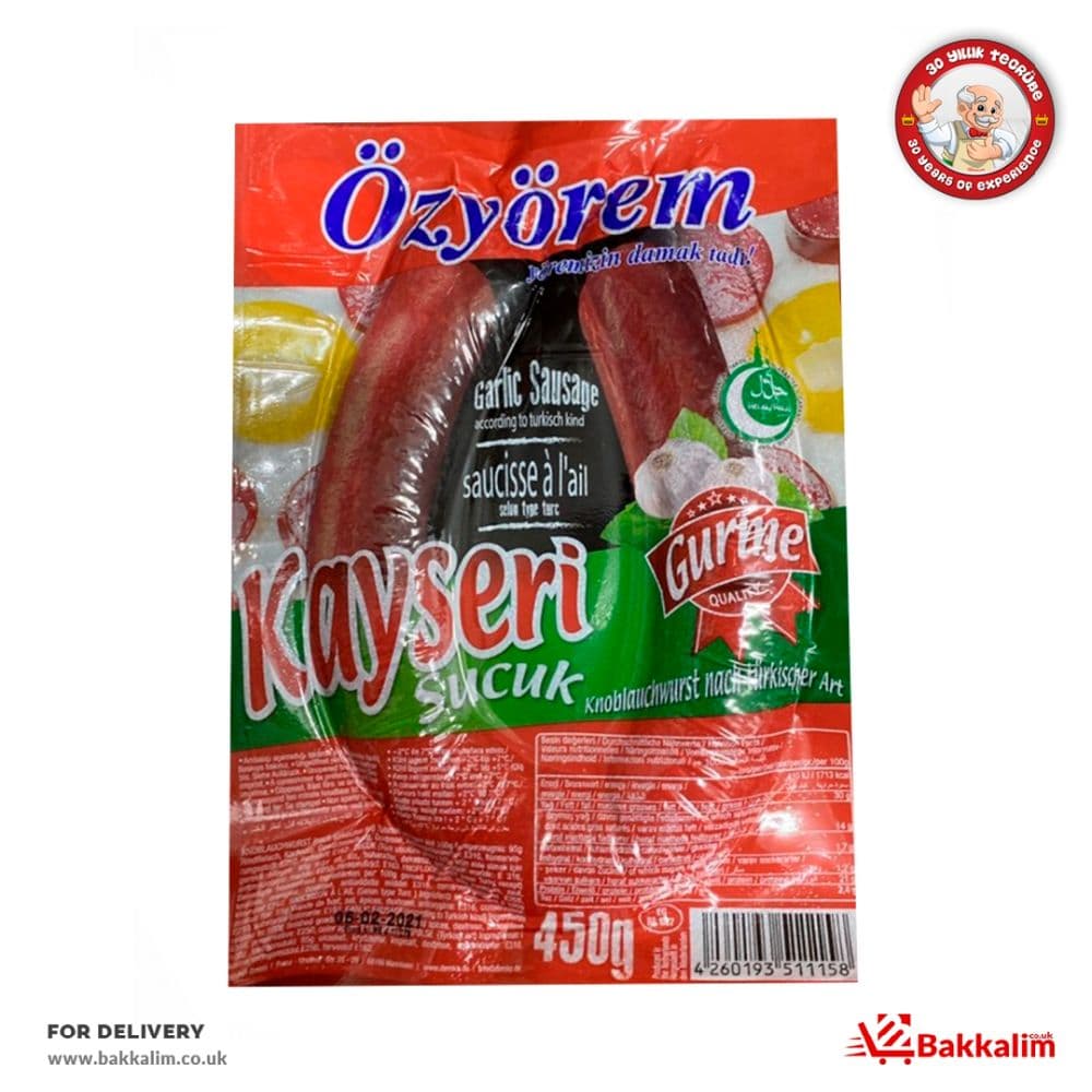Ozyorem 450gr Garlic Turkish Style Kayseri Sucuk