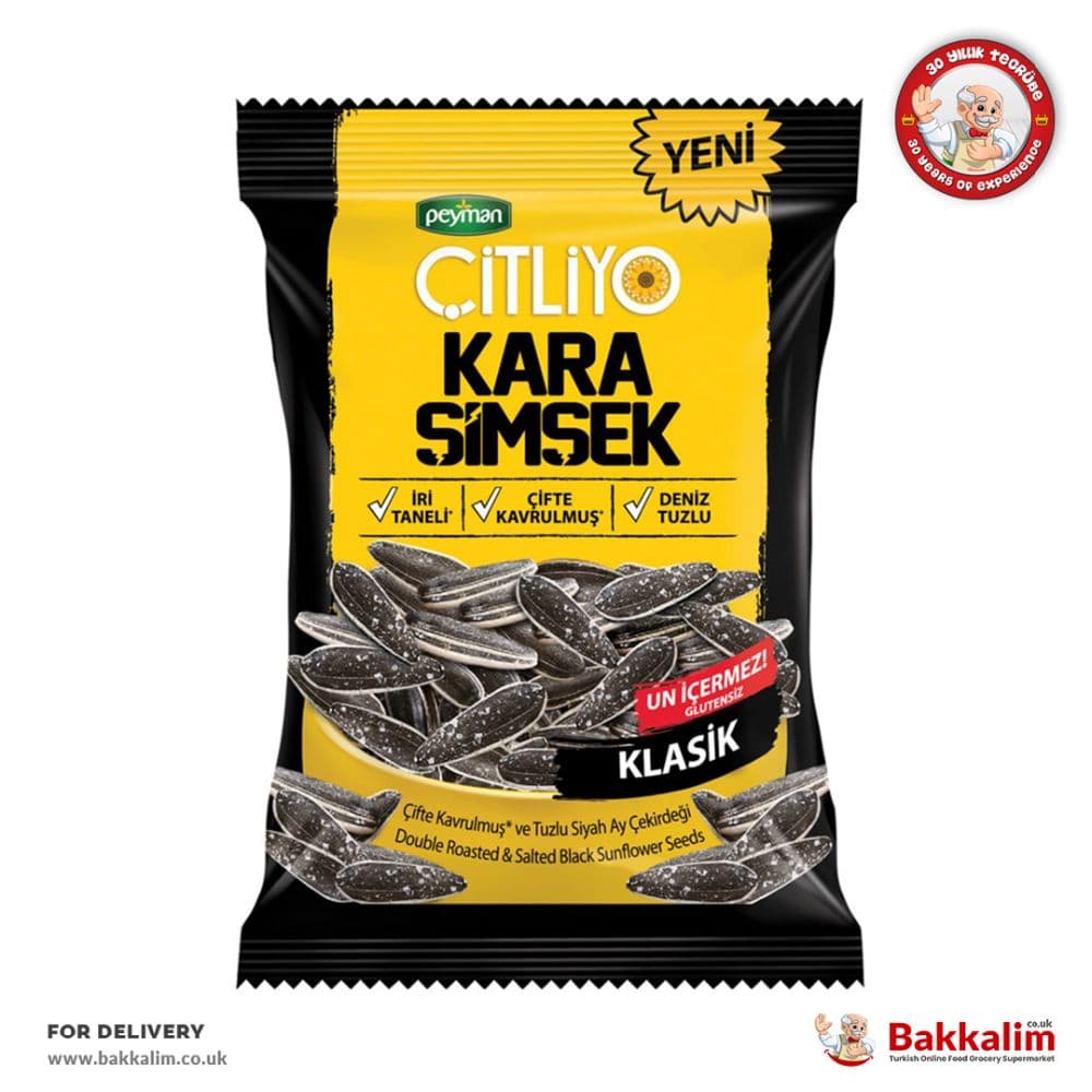 Peyman 150gr Citliyo Kara Simsek Double Roasted And Salted Black Sunflowers Seeds