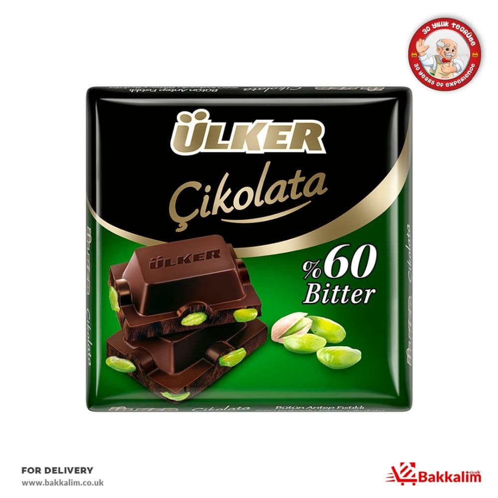 Ulker 65gr 60 Bitter Dark Chocolate With Pistachio