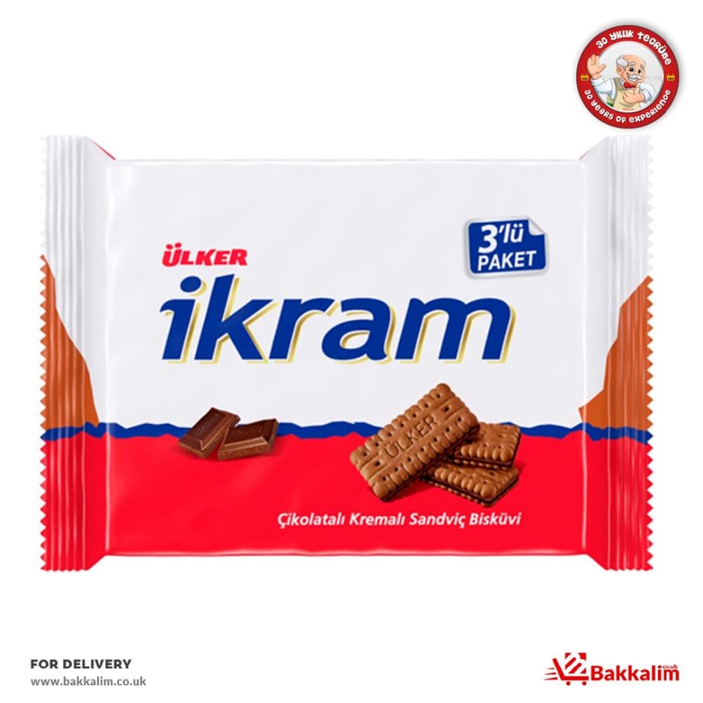 Ulker 84gr 3 Pcs Ikram Biscuits With Chocolate Cream