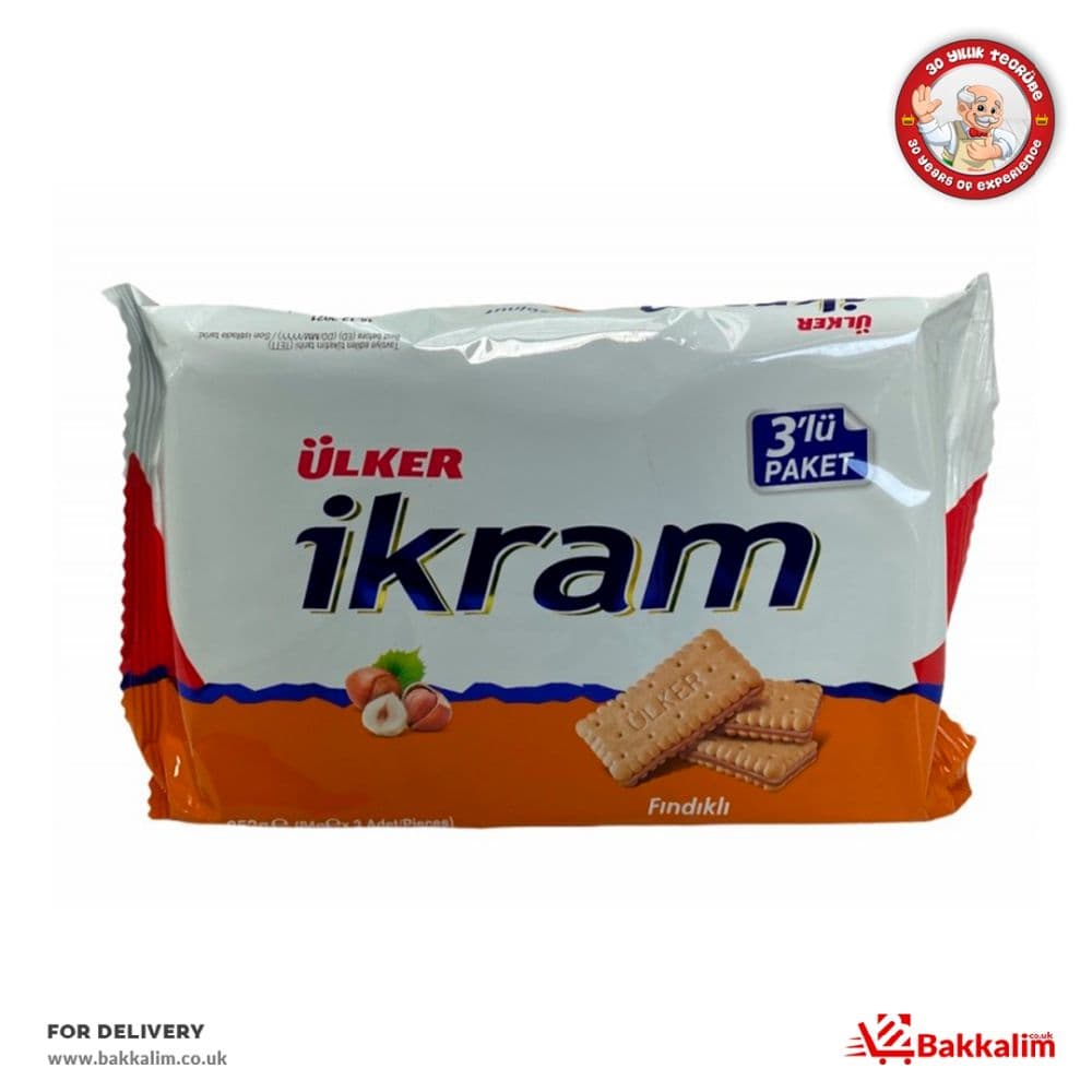 Ulker 84gr 3 Pcs Ikram Biscuits With Hazelnut Cream