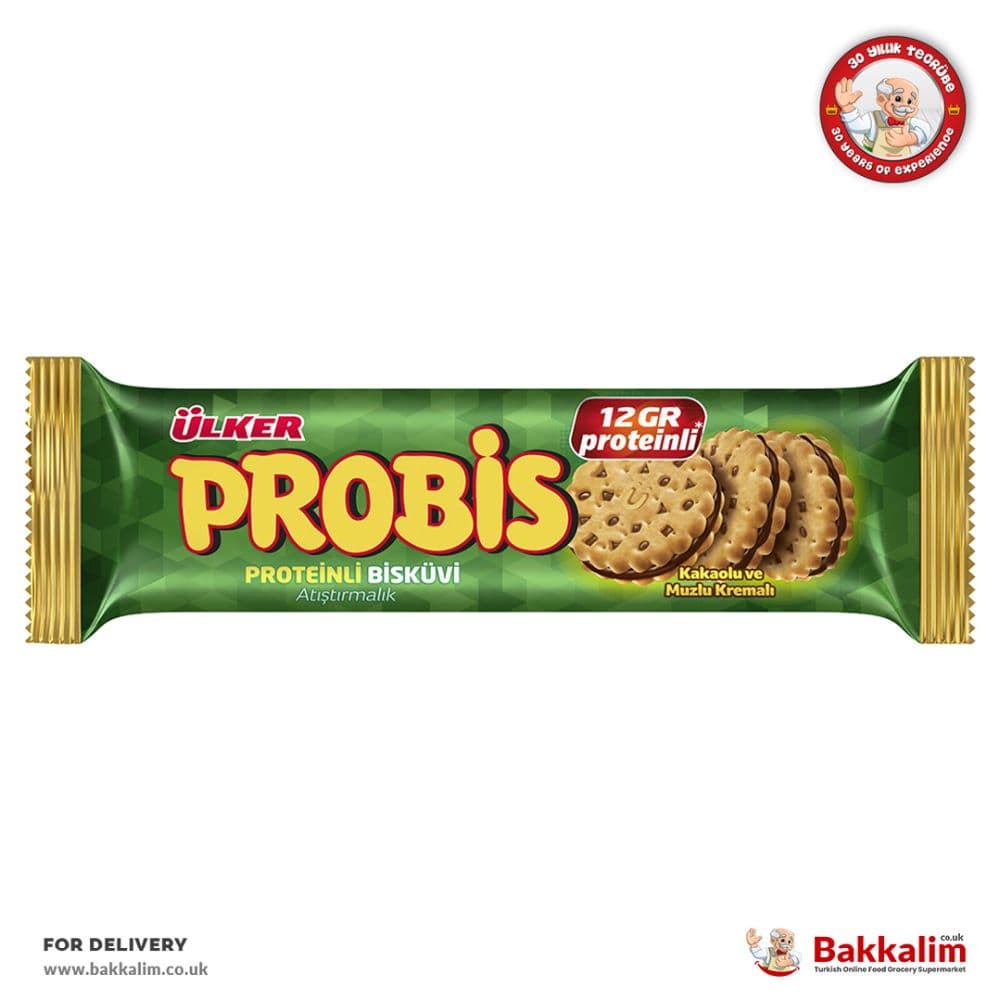 Ulker Probis 75gr Cacao And Banana Cream With Protein Sandwich Biscuits