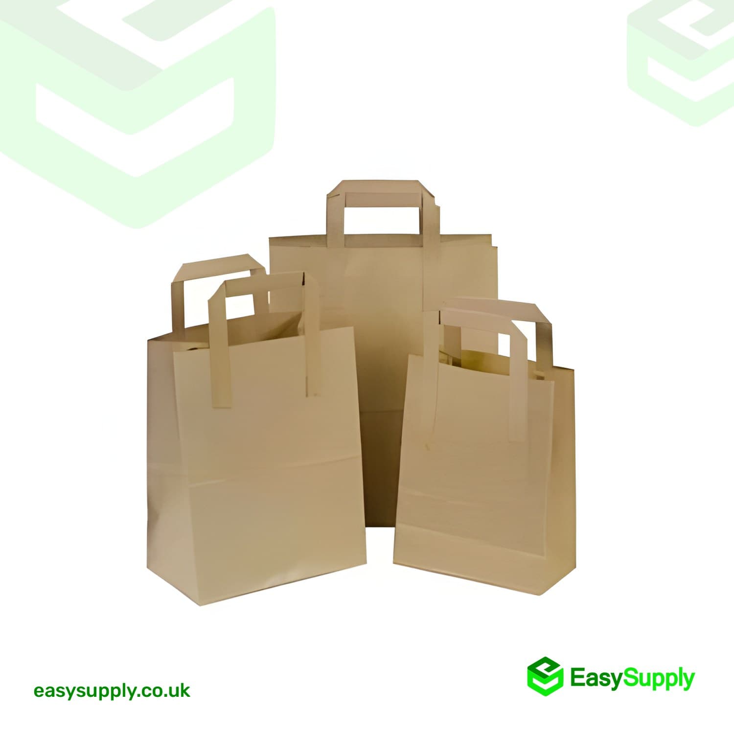 Medium Brown SOS Paper Bag External Flat Handles Size: 220x100x240mm 250Pcs 