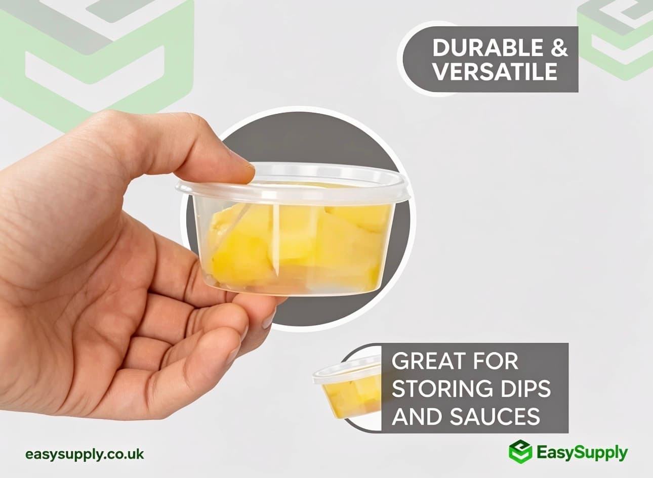 2 Oz Heavy Duty Clear Separate Sauce Pots & Lids 800pcs