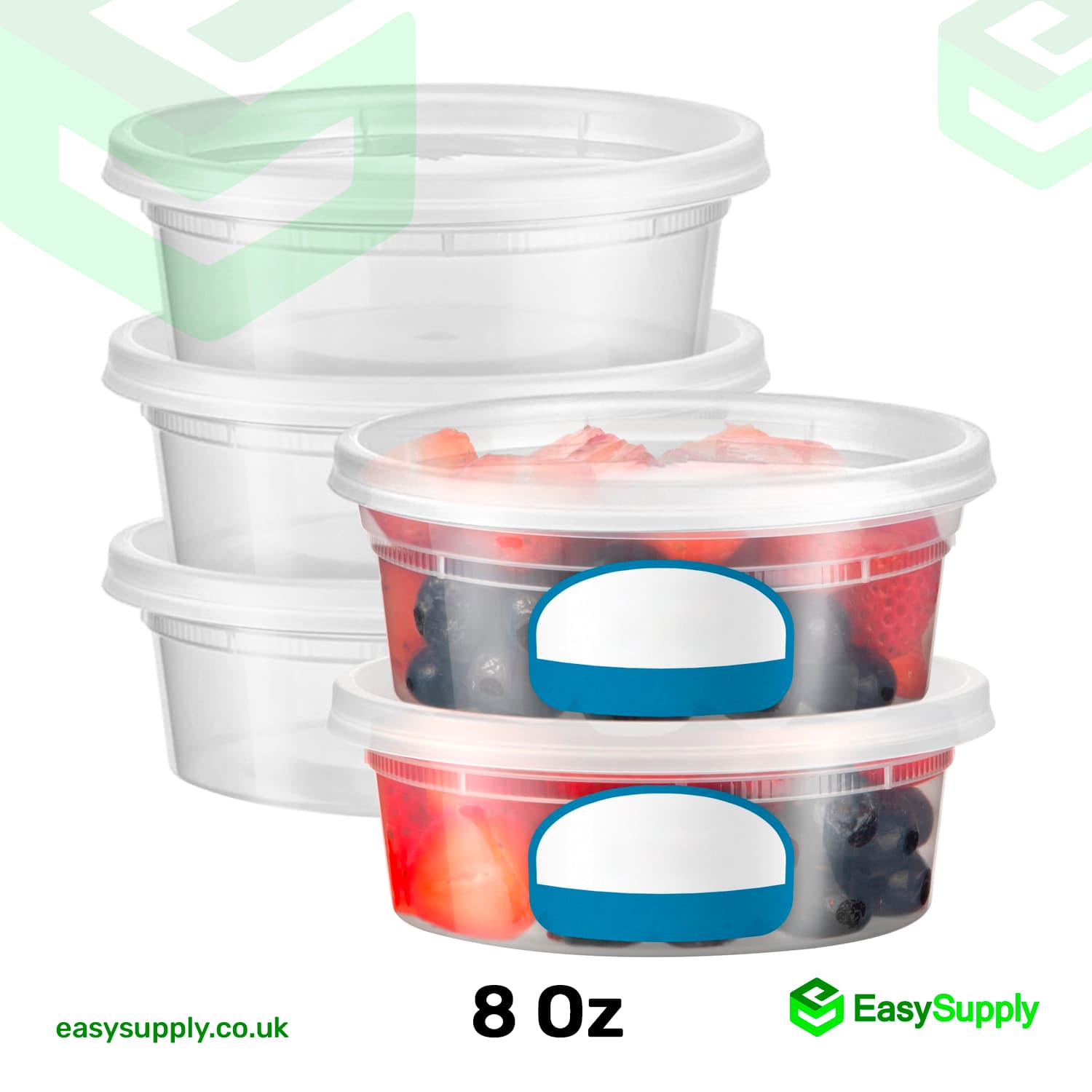 8 Oz Microwaveable Round Containers with Lids